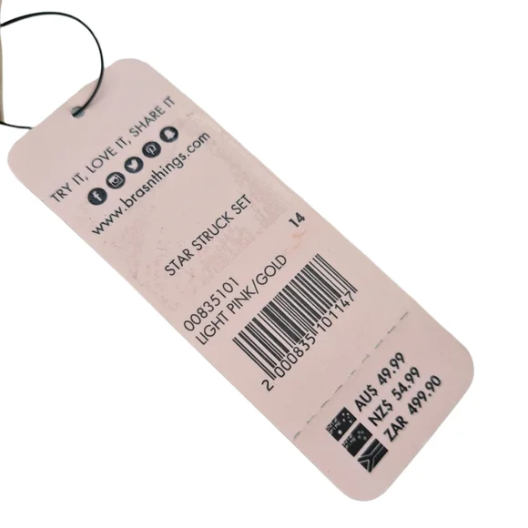 NWT Bras nThings 14 Hanky Panky Light Pink Gold Star Struck Bralet Soft Cup Bra - Picture 8 of 11